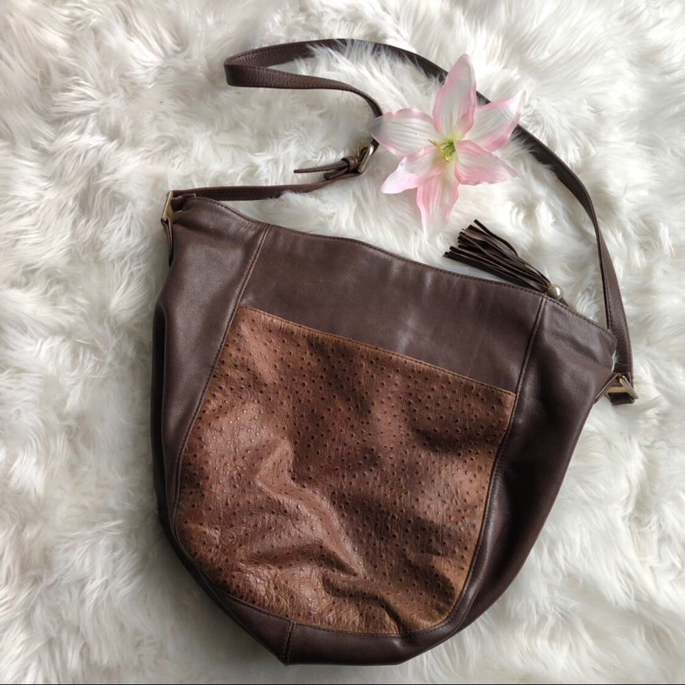 VTG SOFT RUSSET LEATHER BUCKET BAG by Portofino